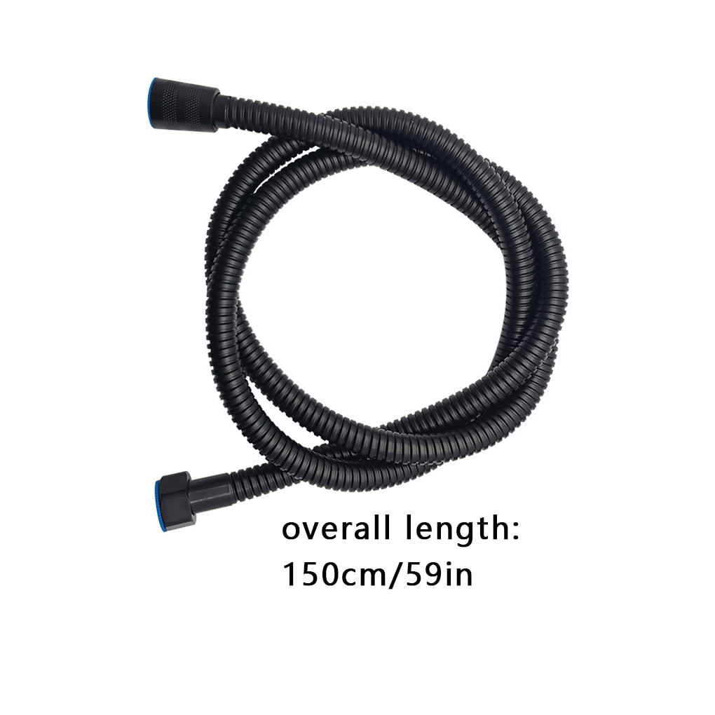 1.4M Black Stainless Shower Head Hose Bathroom Shower Hose Handheld Shower Water Pipe Fittings Replacement Soft Water Pipe G1/2 - WELQUEEN