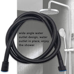 1.5M Black Stainless Shower Head Hose Bathroom Shower Hose Handheld Shower Water Pipe Fittings Replacement Soft Water Pipe G1/2