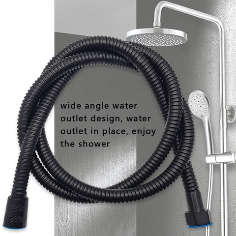 1.4M Black Stainless Shower Head Hose Bathroom Shower Hose Handheld Shower Water Pipe Fittings Replacement Soft Water Pipe G1/2 - WELQUEEN
