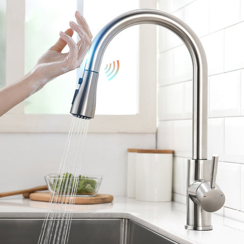 Smart Touch Kitchen Faucets Crane For Sensor Kitchen Water Tap Sink Mixer Rotate Touch Faucet Sensor Water Mixer - WELQUEEN HOME DECOR