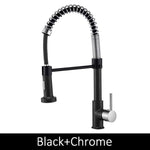 Deck Mounted Flexible Kitchen Faucets Pull Out Mixer Tap Black Hot Cold Kitchen Faucet Spring Style with Spray Mixers Taps