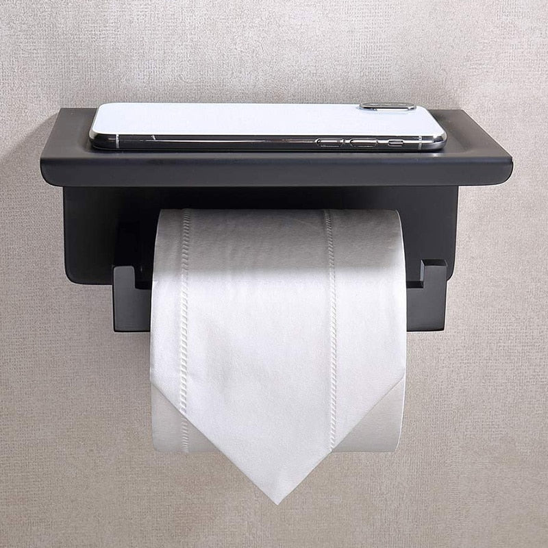 Metal Wood Tissue Holder Wall-mounted Paper Holders Shelf Black Walnut Toilet  Paper Holder Paper Roll Holders Wall Storage Rack - AliExpress