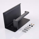 Toilet Paper Holder with Shelf Stainless Steel Paper Roll Holder Wall Mounted Bathroom Hardware Set (Matte Black)