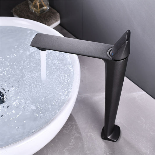 Basin Faucets Black Brass Faucet Hot and Cold Bathroom Sink Faucet Deck Mounted Toilet Nickel/Grey Color Mixer Water Tap - WELQUEEN