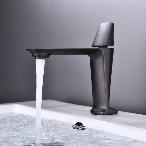 Basin Faucets Black Brass Faucet Hot and Cold Bathroom Sink Faucet Deck Mounted Toilet Nickel/Grey Color Mixer Water Tap - WELQUEEN