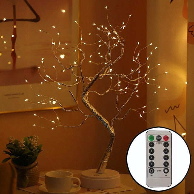 36/108 LEDS Night Light Bonsai Tree Light Gypsophila Lights Home Party Wedding Indoor Decoration Night Light - WELQUEEN