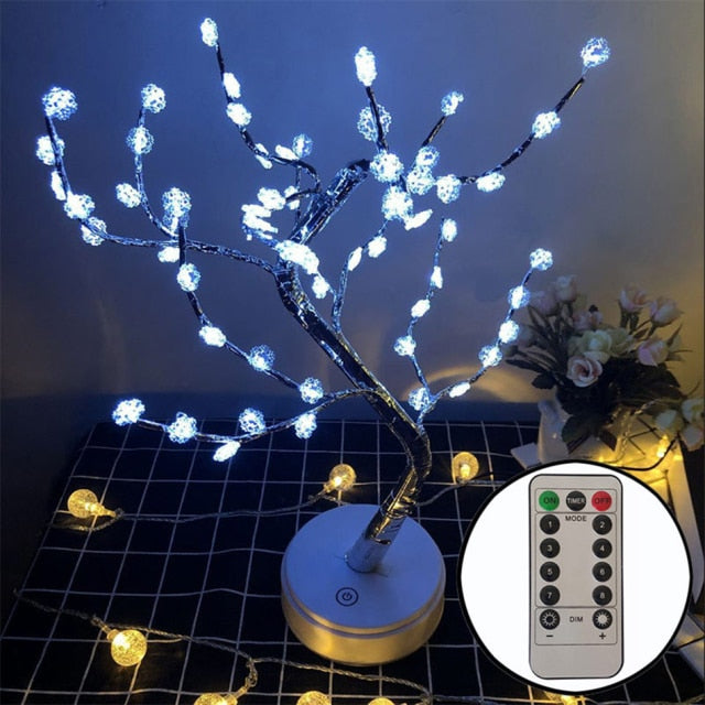 36/108 LEDS Night Light Bonsai Tree Light Gypsophila Lights Home Party Wedding Indoor Decoration Night Light - WELQUEEN