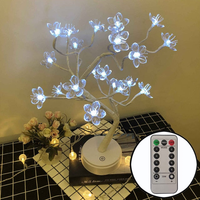 36/108 LEDS Night Light Bonsai Tree Light Gypsophila Lights Home Party Wedding Indoor Decoration Night Light - WELQUEEN