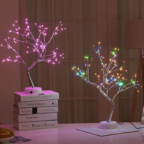 36/108 LEDS Night Light Bonsai Tree Light Gypsophila Lights Home Party Wedding Indoor Decoration Night Light - WELQUEEN
