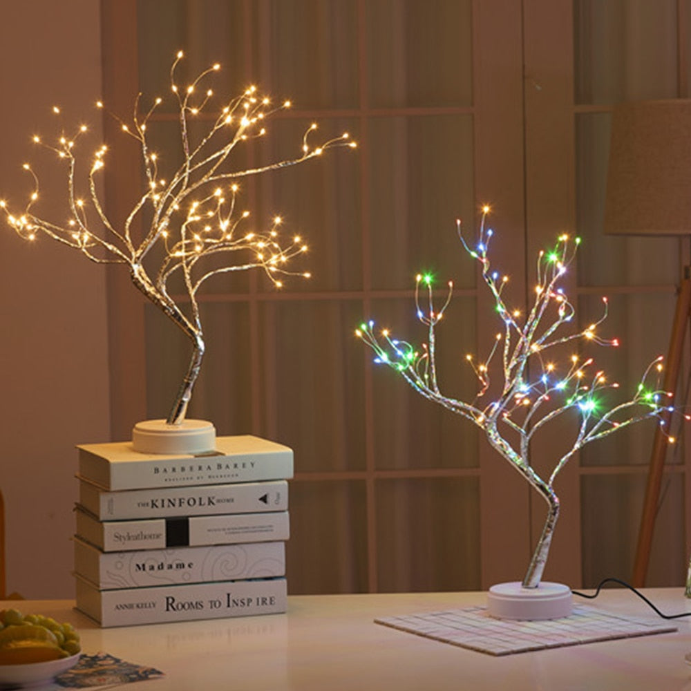 36/108 LEDS Night Light Bonsai Tree Light Gypsophila Lights Home Party Wedding Indoor Decoration Night Light - WELQUEEN