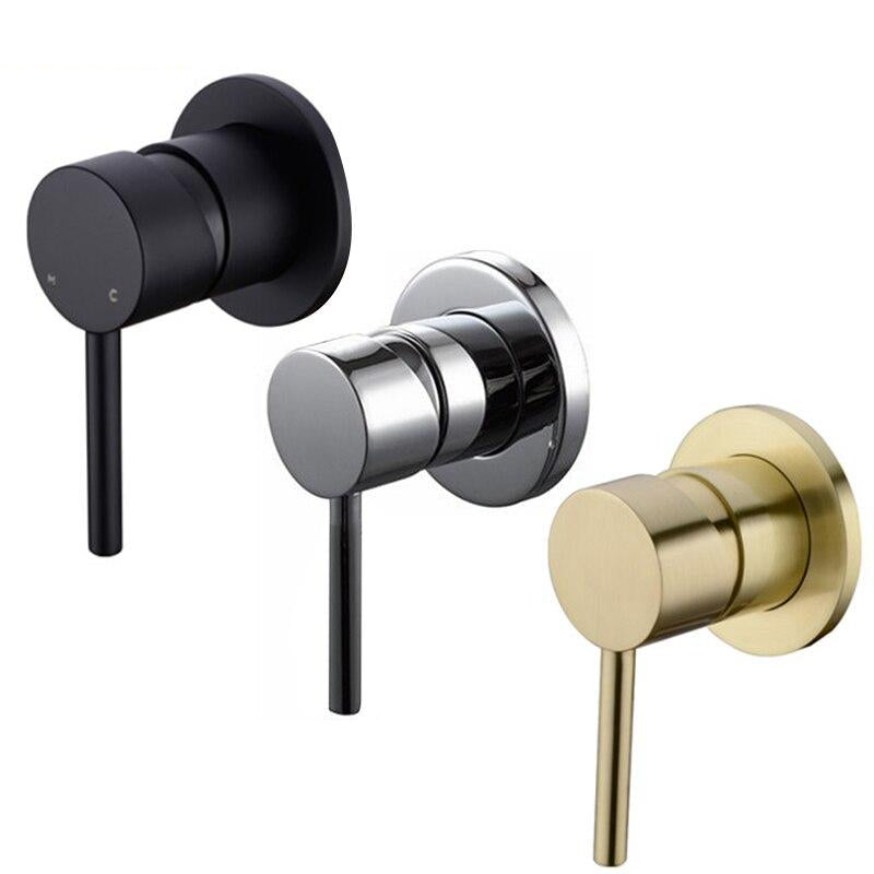 Brass Shower Valve Showers Faucet Diverter Control Valve Wall Mounted Mixer Valves for Spout Shower Head Matte Black & Chrome - WELQUEEN