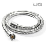 1.2m/1.5m/ 2m G1/2 Inch Flexible Shower Hose Stainless Steel Chrome Bathroom Water Head Shower Head Pipe Tool