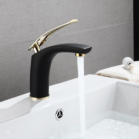 Cheap Price Modern Black Lacquer Single Hole Bathroom Sinks Basin Faucet - WELQUEEN