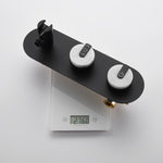 Freestanding Bathtub Faucet Tub Filler Jade Dual Handle Floor Mount Bathroom Faucet with Handheld Shower Bath Mixer Tap