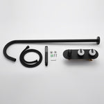 Freestanding Bathtub Faucet Tub Filler Jade Dual Handle Floor Mount Bathroom Faucet with Handheld Shower Bath Mixer Tap
