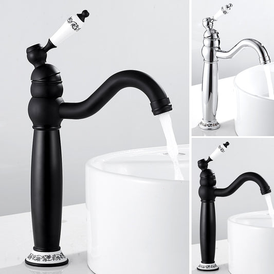 New Deck Bathroom Basin Sink Mixer Tap Polished Antique/Black Faucet Waterfall Faucet Bathroom Faucet - WELQUEEN