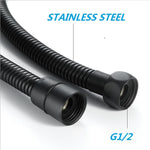 Matt Black 1.5m 2m Shower Hose Soft Shower Pipe Common Flexible Bathroom Water Pipe Stainless steel