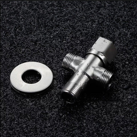 Stainless Steel Angle Valve G1/2 Thread Triangle Valve Hot and Cold Water Valve Bathroom Connector for Toilet Basin Water Heater - WELQUEEN