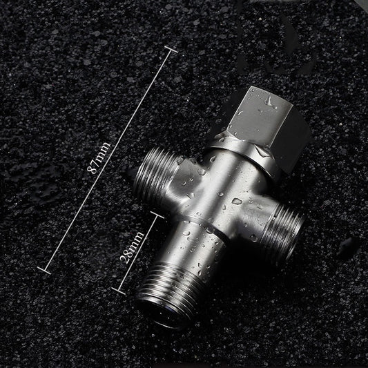 Stainless Steel Angle Valve G1/2 Thread Triangle Valve Hot and Cold Water Valve Bathroom Connector for Toilet Basin Water Heater - WELQUEEN