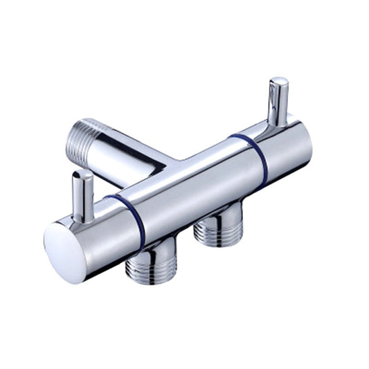 Bathroom Faucet Valve Angle Valve Single Inlet Double Outlet Double Control Valve for Shower Head Toilet Sink Basin Water Heater - WELQUEEN