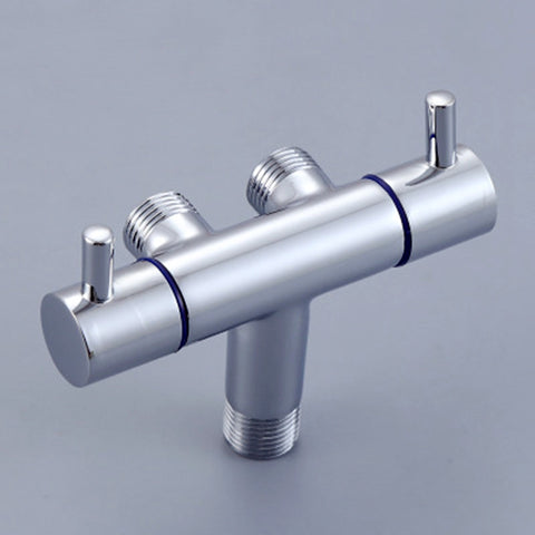 Bathroom Faucet Valve Angle Valve Single Inlet Double Outlet Double Control Valve for Shower Head Toilet Sink Basin Water Heater - WELQUEEN