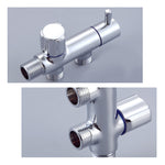 Bathroom Faucet Valve Angle Valve Single Inlet Double Outlet Double Control Valve for Shower Head Toilet Sink Basin Water Heater