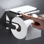 Free-punch 304Stainless Steel Toilet Paper Roll Holder Toilet Paper Towel Rack Anti-rust Waterproof Toilet Paper Shelf Dispenser