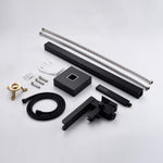 Freestanding Bathtub Faucet Floor Mount Tub Filler Single Handle Brass Tap with Hand Shower and Swivel Spout