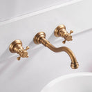 Basin Faucets Wall Mounted Brass Bathroom Sink Basin Mixer Tap Faucet 3 Pcs Black Faucet Dual Handle Sink Mixer Taps