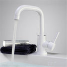 Black and White color 304 Stainless Steel Polished Bathroom Basin Mixer Dual Sink Rotatable Basin Faucet Kitchen Mixer