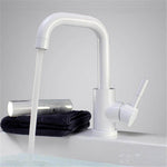 Black and White color 304 Stainless Steel Polished Bathroom Basin Mixer Dual Sink Rotatable Basin Faucet Kitchen Mixer