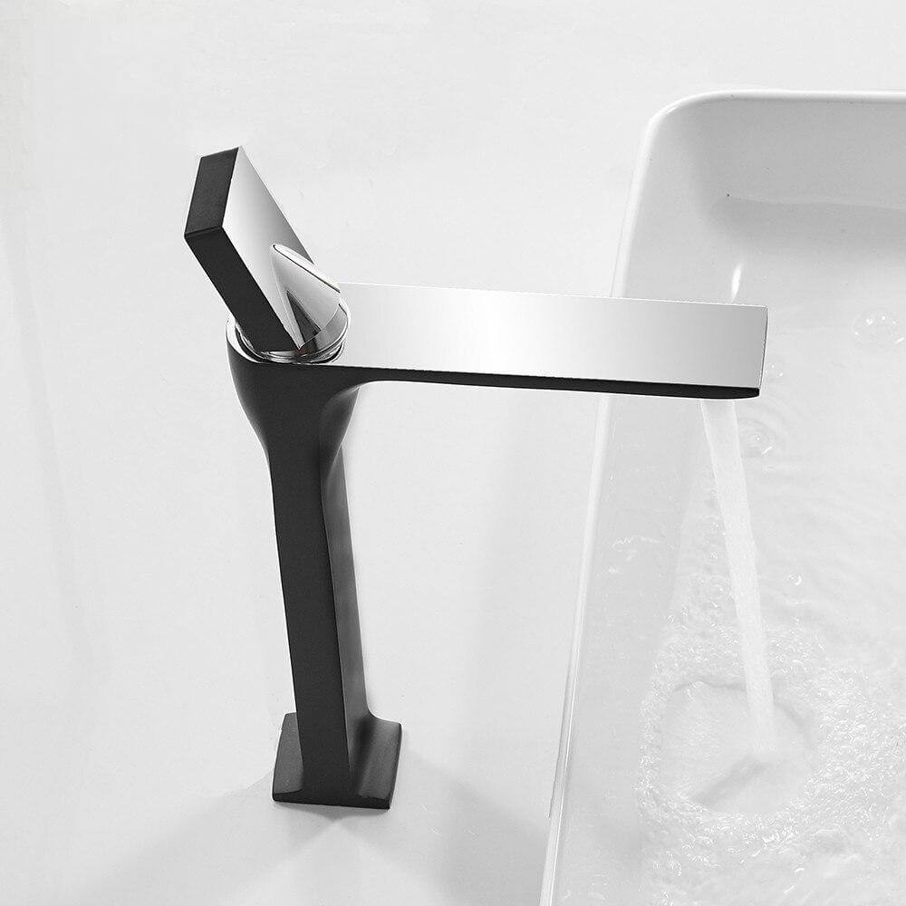 Basin Faucet Retro Black Faucet Taps Bathroom Sink Faucet Single Handle Hole Deck Vintage Wash Hot Cold Mixer Tap Crane - WELQUEEN