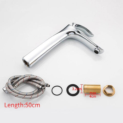 Basin Faucets Bathroom Faucet Hot and Cold Water Basin Mixer Tap Chrome Brass Toilet Sink Water Heightening Crane - WELQUEEN