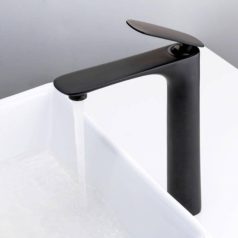 Black Brass Basin Faucet Single Handle Waterfall Basin Mixer Tap Hot & Cold Bathroom Faucets Sink Waterfall Faucet - WELQUEEN