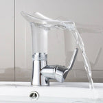 Basin Faucets Waterfall Faucet for Bathroom Basin Mixer Tap Single Handle Sink Mixer Tap Deck Mounted Bathroom Faucet