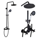 Bathroom Rainfall Shower Mixer Faucet Dual Handle Brass Black Shower Set Faucet Wall Mount Rainfall Shower Mixer Tap