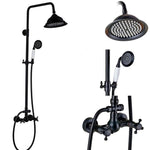 Bathroom Rainfall Shower Mixer Faucet Dual Handle Brass Black Shower Set Faucet Wall Mount Rainfall Shower Mixer Tap