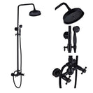 Bathroom Rainfall Shower Mixer Faucet Dual Handle Brass Black Shower Set Faucet Wall Mount Rainfall Shower Mixer Tap