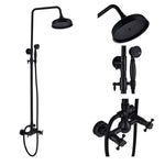 Bathroom Rainfall Shower Mixer Faucet Dual Handle Brass Black Shower Set Faucet Wall Mount Rainfall Shower Mixer Tap