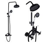 Bathroom Rainfall Shower Mixer Faucet Dual Handle Brass Black Shower Set Faucet Wall Mount Rainfall Shower Mixer Tap