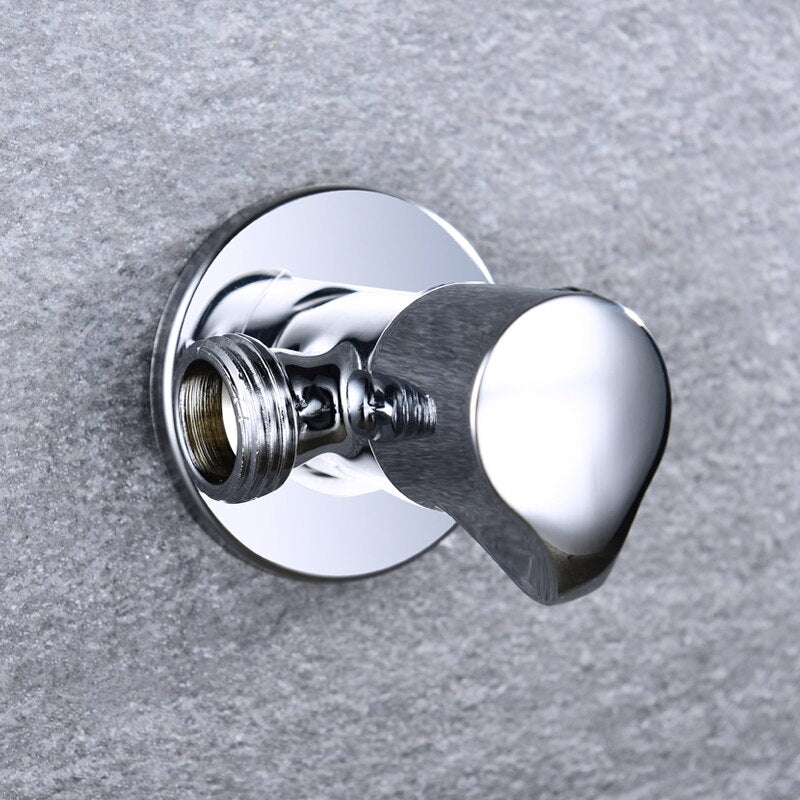Solid Brass 1 In 2 Out High Quality Triangle Valve Wall Mount Bathroom Toilet Faucet Angle Switch G1/2" Male Thread Stop Valve - WELQUEEN