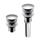 Pop up Drain with Overflow Bathroom Sink Waste Basin Drainer Plug Bath Tub Round Chrome