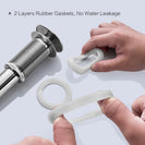 Pop up Drain with Overflow Bathroom Sink Waste Basin Drainer Plug Bath Tub Round Chrome