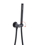 Bathroom Shower Set Matte Black Rain Shower Faucet Wall or Ceiling Mounted Thermostatic Valve System 8-12"Shower Head
