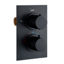 Bathroom Shower Set Matte Black Rain Shower Faucet Wall or Ceiling Mounted Thermostatic Valve System 8-12"Shower Head