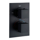Bathroom Shower Set Matte Black Rain Shower Faucet Wall or Ceiling Mounted Thermostatic Valve System 8-12"Shower Head
