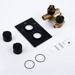 Bathroom Shower Set Matte Black Rain Shower Faucet Wall or Ceiling Mounted Thermostatic Valve System 8-12"Shower Head