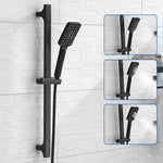 High Quality Black Shower Sliding Bar Wall Mounted Shower Bar Adjustable Sliding Rail Set 3 Function Shower Minimalist Style