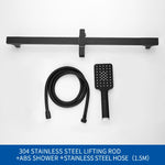 High Quality Black Shower Sliding Bar Wall Mounted Shower Bar Adjustable Sliding Rail Set 3 Function Shower Minimalist Style
