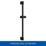Adjustable 3 Function Black Shower Riser Slide Bar Wall Mount Shower Sliding Bar